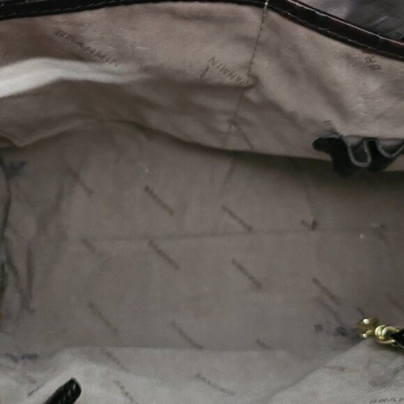 Brahmin Chocolate Croc Embossed Shoulder Bag Classic - Picture 16 of 16
